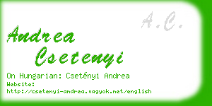 andrea csetenyi business card