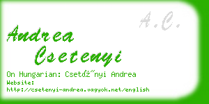 andrea csetenyi business card